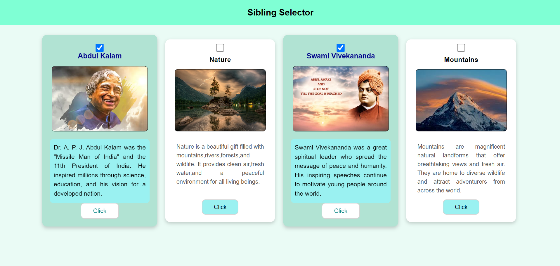 Sibling Selector